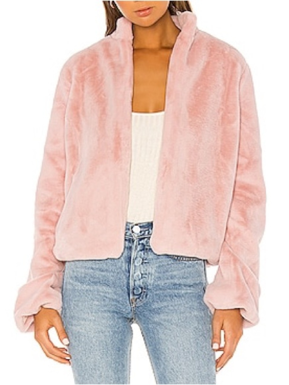Tularosa Inori Faux Fur Jacket Blush Pink Teddy Sz S